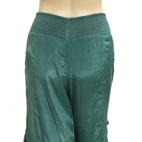 Free People Rock And Frill Pants Ruffle Tiered Smocked Mid Rise Pull-on M 283901 - Picture 6 of 8